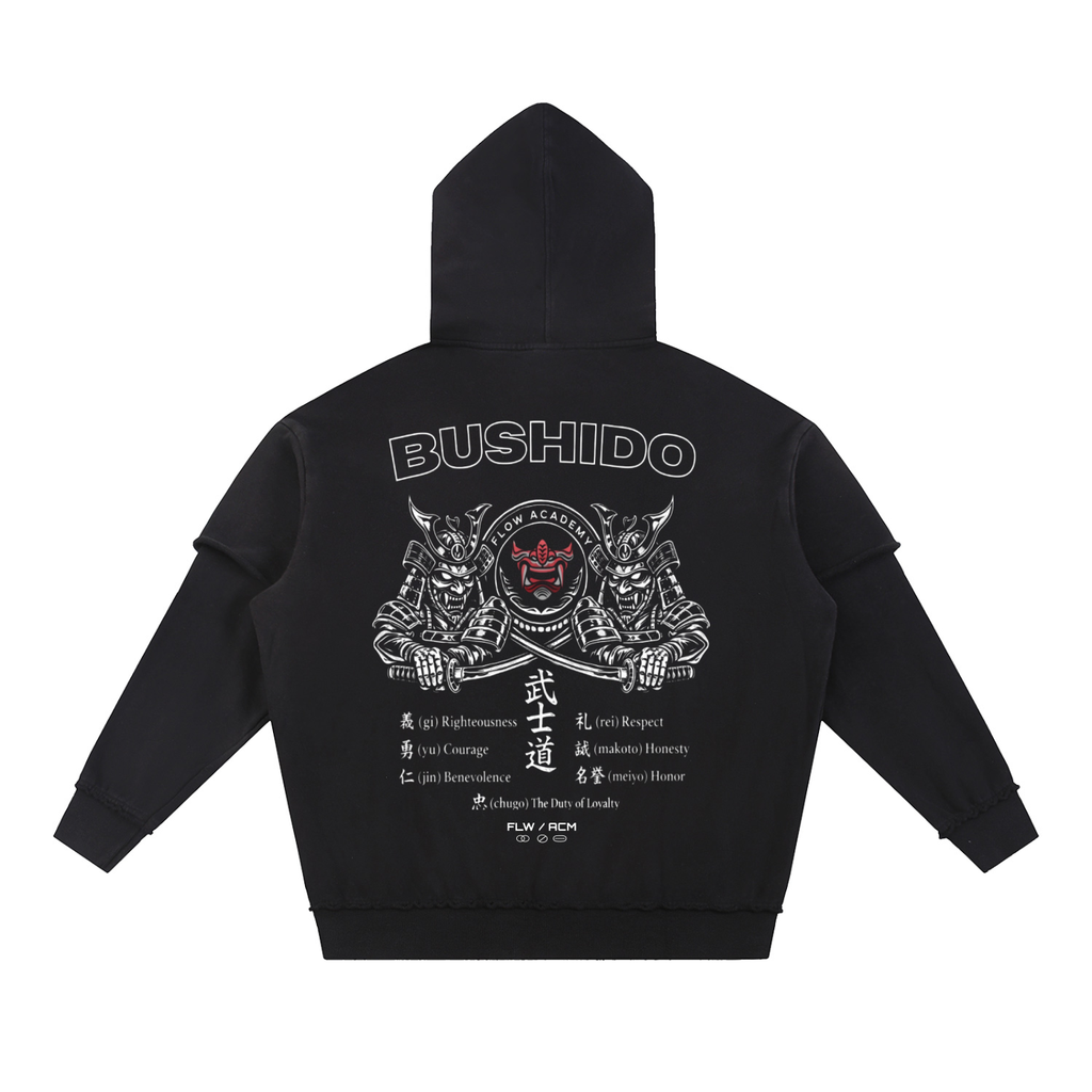 Snow Washed Raw Edge Double Layered Hoodie